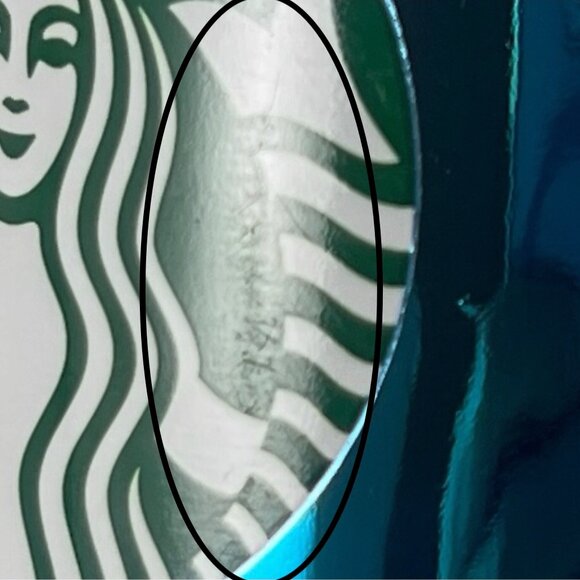Set of 2 Starbucks 16oz Iridescent Oil Slick Ceramic Mugs LIGHT DAMAGE/SEE PHOTO - Picture 11 of 11